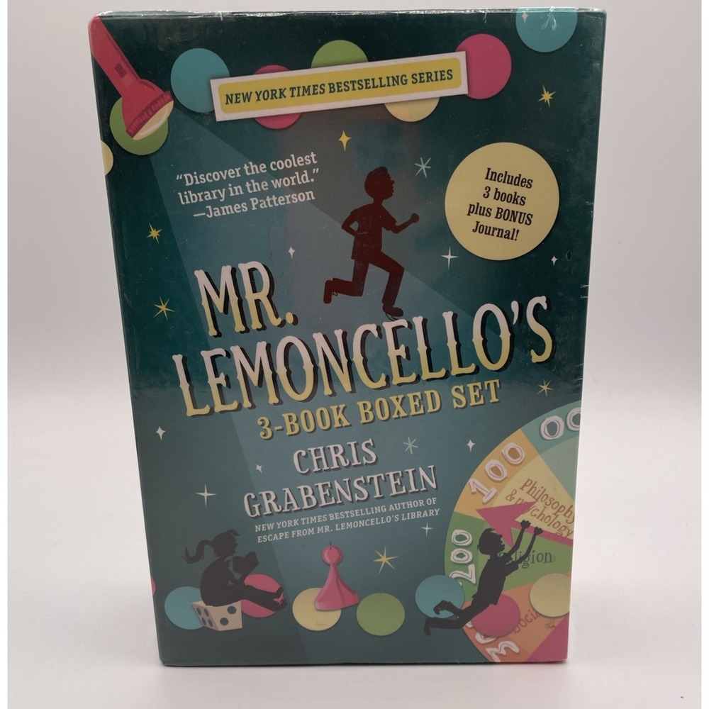 NEW SEALED Mr. Lemoncello's Book Boxed Set: Books 1-3 Journal Chris Grabenstein